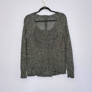 3/10$ Shimmery black and silver scoop neck sweater